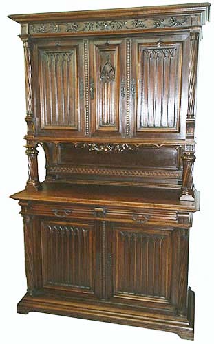 french antique gothic cabinet walnut