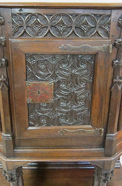 5185-tracery detail on gothic cabinet