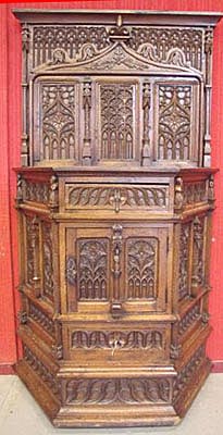 massive antique gothic cabinet french