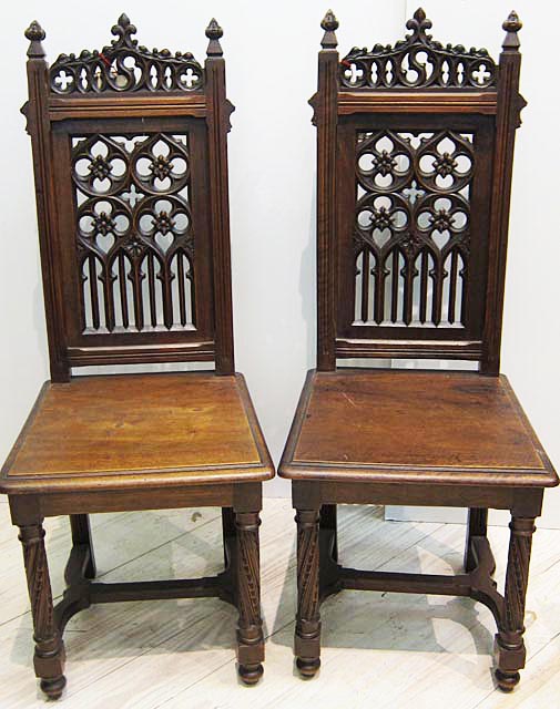 2 gothic dining chairs