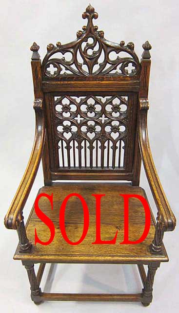 french gothic armchair antique