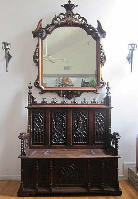 gothic bench in living room