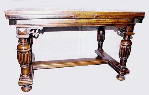 antique draw-leaf dining table