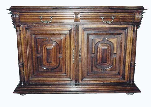 french antique buffet cabinet walnut sand-pile design