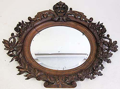 antique mirror in oak