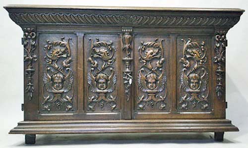 french antique cabinet angels and dolphins renaissance revival