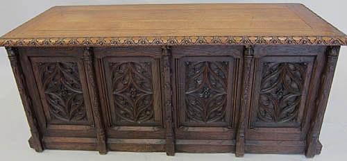 antique gothic revival chest in oak