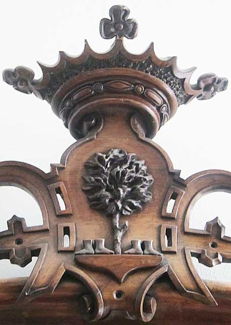 9227-crown and coat of arms antique french mirror