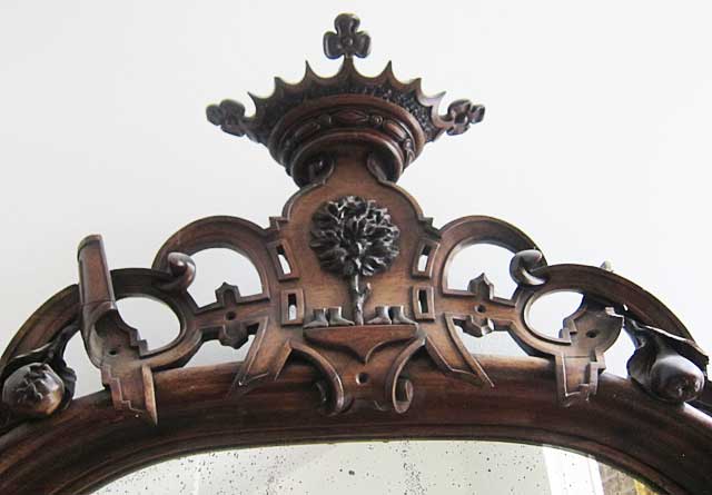 9227-strapwork detail antique french mirror
