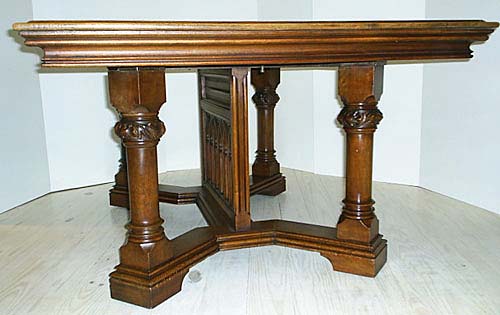 4110-side view antique dining table